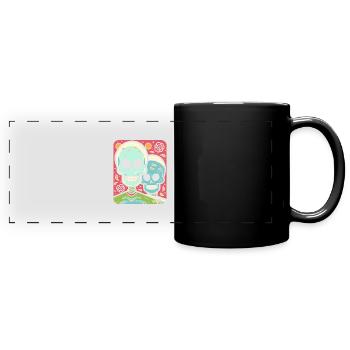 Modern Pop Skulls and Partnership vs. Love - Full Colour Panoramic Mug - black - Front