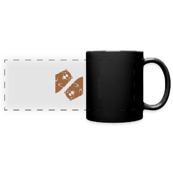 Kleiner Biber-Humor - Panorama-Tasse farbig - Schwarz - Vorne