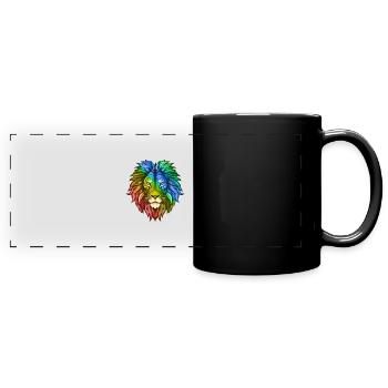 Lion Head Colorful - Full Colour Panoramic Mug - black - Front