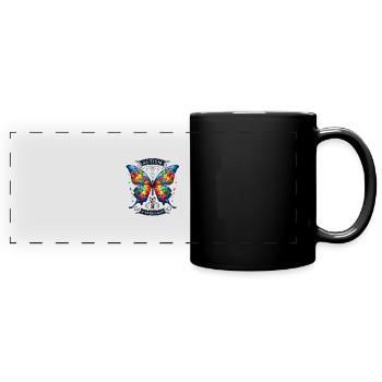 Autism Awareness puzzles piece - Panorama-Tasse farbig - Schwarz - Vorne