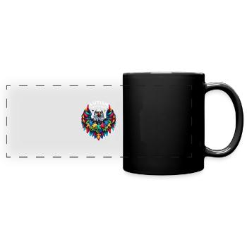 Autism Awareness puzzles piece - Full Colour Panoramic Mug - black - Front