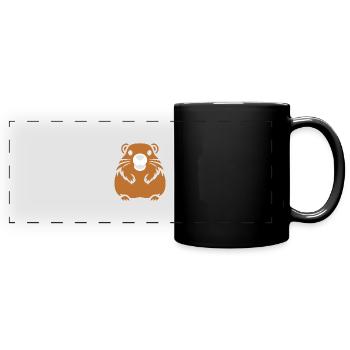 Einfaches Murmeltier - Panorama-Tasse farbig - Schwarz - Vorne