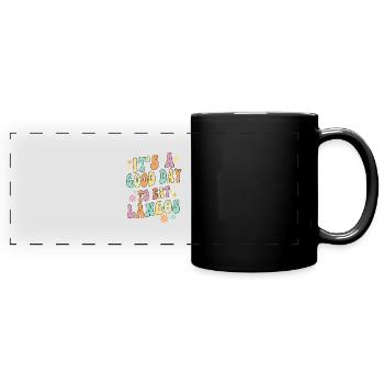 Langos - Hungarian cuisine - Full Colour Panoramic Mug - black - Front