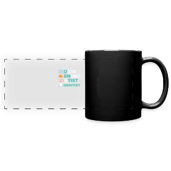 Witziges Motiv bester Zahnarzt Zahnärztin - Panorama-Tasse farbig - Schwarz - Vorne