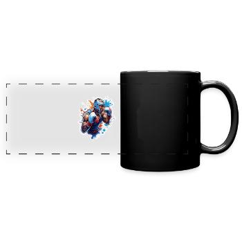 Boxer / Sport / Kampf / Arena / Boxring / Fäuste - Panorama-Tasse farbig - Schwarz - Vorne