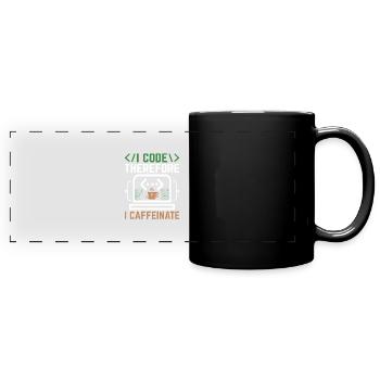 Café Codage Programmeur Codeur Développeur Nerd Coff - Mug panoramique uni - noir - Devant