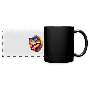 Dinosaure heureux - Mug panoramique uni - noir - Devant