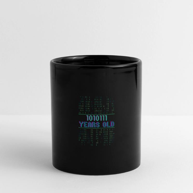 87e anniversaire 87 ans Codeur de code binaire Mug panoramique uni