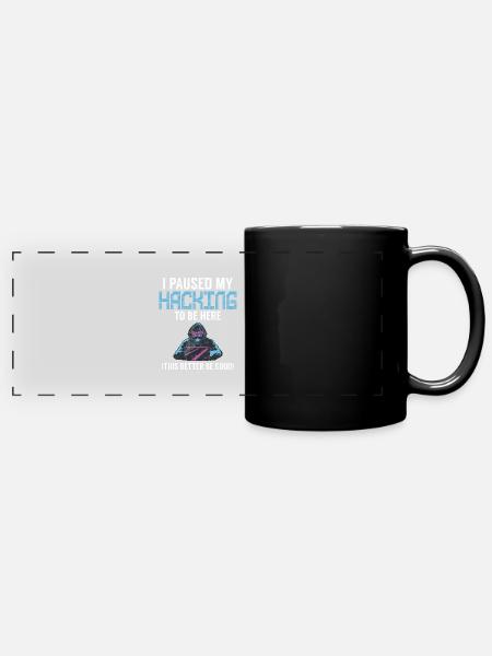 Cyber-sicherheits-hacker-hacking - Panorama-Tasse farbig - Schwarz