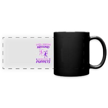 Puppenbühne für Marionetten und Puppenspiele - Panorama-Tasse farbig - Schwarz - Vorne