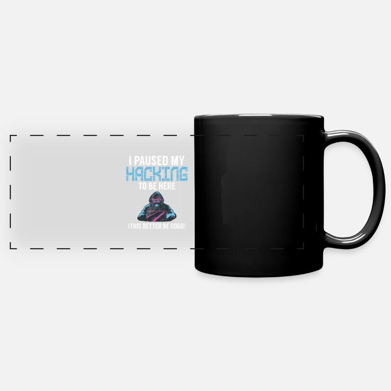 Cyber-sicherheits-hacker-hacking - Panorama-Tasse farbig - Schwarz