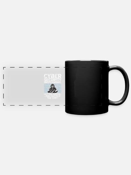 Cyber-sicherheits-hacker-hacking - Panorama-Tasse farbig - Schwarz