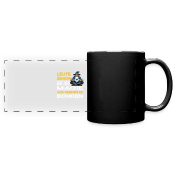 Leute denken Magie Bohren Zahnarzt - Panorama-Tasse farbig - Schwarz - Vorne