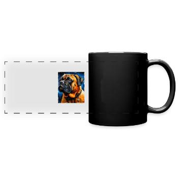 Mastiff Chien Portrait - Mug panoramique uni - noir - Devant