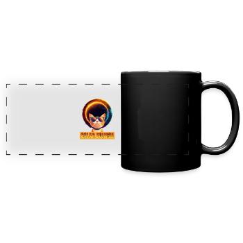 Sonnenfinsternis Katze - Panorama-Tasse farbig - Schwarz - Vorne