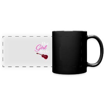 Hot Girl Rockt Gitarristin, Musikerin, - Panorama-Tasse farbig - Schwarz - Vorne