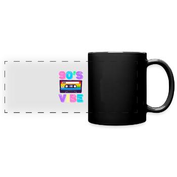 90er Jahre Vibe Musik Liebhaber Boomer Lustiges - Panorama-Tasse farbig - Schwarz - Vorne