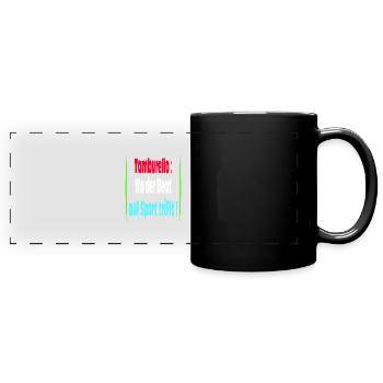 Tamburello Wo der Beat auf den Sport trifft - Panorama-Tasse farbig - Schwarz - Vorne