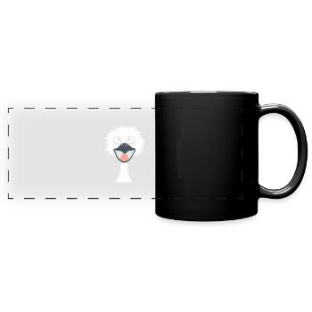 autruche - Mug panoramique uni - noir - Devant
