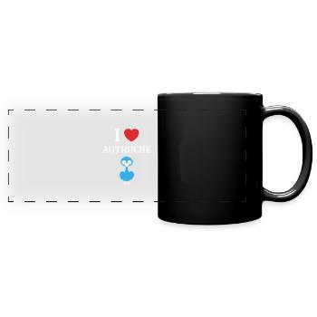 Humour autruche - Mug panoramique uni - noir - Devant