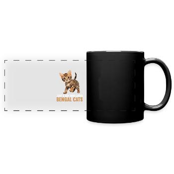 Bengal Cat Bengalkatze - Full Colour Panoramic Mug - black - Front