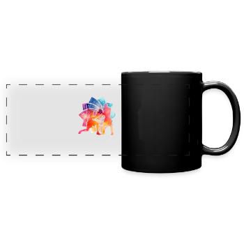 Boxen - Panorama-Tasse farbig - Schwarz - Vorne