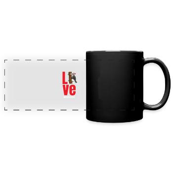 Dear woodpeckers, lovers, birdwatchers, - Full Colour Panoramic Mug - black - Front
