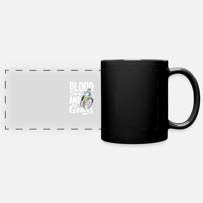 MTB Mountain Bike Cycling - Full Colour Panoramic Mug - black