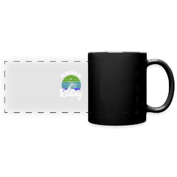 Retro Mountain Biker Mountain Bike Cycling - Full Colour Panoramic Mug - black - Front