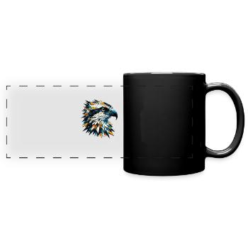 Polygon Art Fischadler Seefalke Fischadler - Panorama-Tasse farbig - Schwarz - Vorne