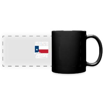 La vie au Texas - Mug panoramique uni - noir - Devant