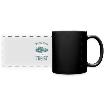 Father & Son a Crazy Team Partner Look - Full Colour Panoramic Mug - black - Front