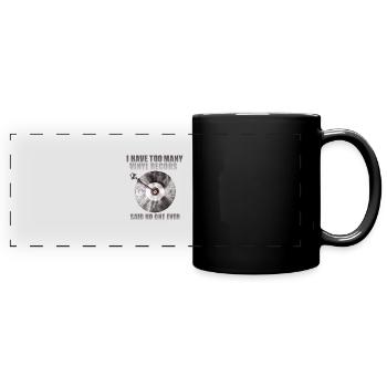 Zu Viele Vinylplatten Sagt Niemand Jemals - Panorama-Tasse farbig - Schwarz - Vorne