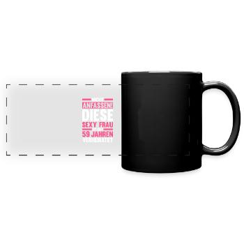 Mariage Marée Mariage 59 ans Mariage marié - Mug panoramique uni - noir - Devant