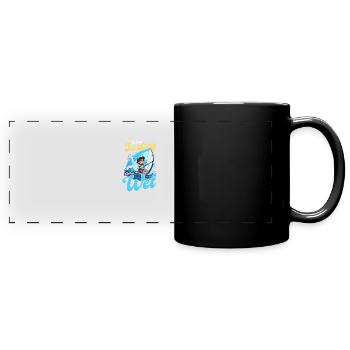 Windsurfing Makes Me Wet - Full Colour Panoramic Mug - black - Front