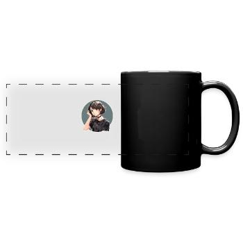 Lässig-cooles japanisches Anime-Mädchen - Panorama-Tasse farbig - Schwarz - Vorne
