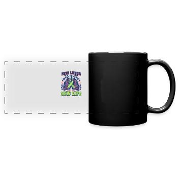 Greffe de poumons Nouveaux poumons, nouvelle vie - Mug panoramique uni - noir - Devant