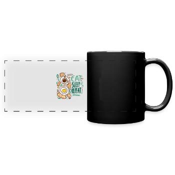MANGEZ DORMIR RÉPÉTEZ - Mug panoramique uni - noir - Devant