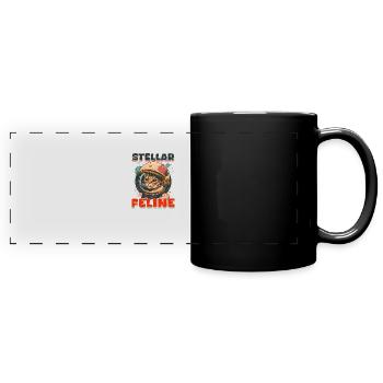 Katze Astronaut Stellar Feline - Panorama-Tasse farbig - Schwarz - Vorne