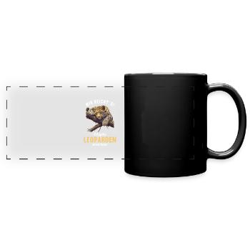 Leoparden Leopard - Full Colour Panoramic Mug - black - Front