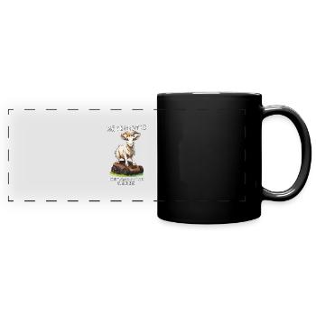 TONDEUSE À GAZON ROBOT CHÈVRE JE LA FAIS TONDRE MAINTENANT - Mug panoramique uni - noir - Devant