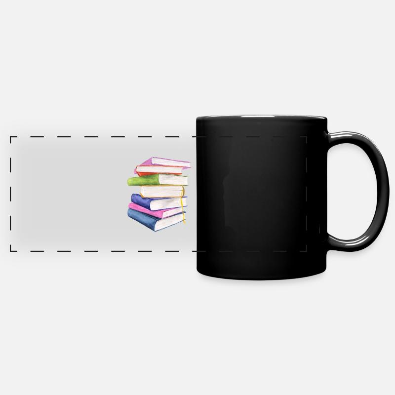 Bücher - Panorama-Tasse farbig - Schwarz