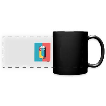 Pop Art and a Colorful Tin - Full Colour Panoramic Mug - black - Front