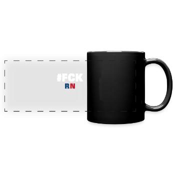 Fck rn - Panorama-Tasse farbig - Schwarz - Vorne