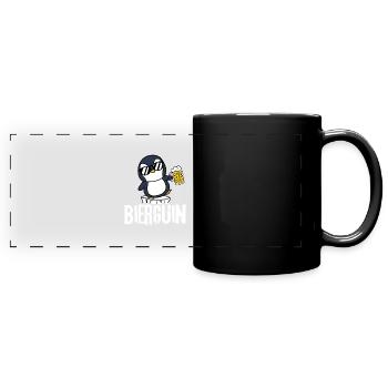 Bierguin Penguin Bier Bierpong Saufen Sauftour Bie - Mug panoramique uni - noir - Devant