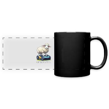 ROBOT TONDEUSE À GAZON MOUTON - Mug panoramique uni - noir - Devant