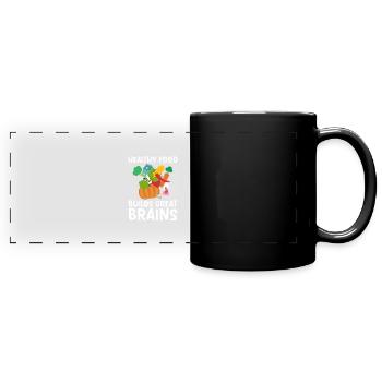 Healthy Foods Build Great Brains 2 - Panorama-Tasse farbig - Schwarz - Vorne