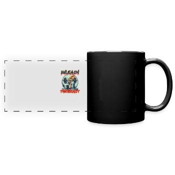 Pre Workout Entfessle das Biest - Panorama-Tasse farbig - Schwarz - Vorne