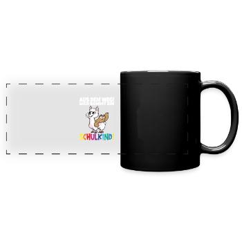 Écolier 2024 entrant à l'école - Mug panoramique uni - noir - Devant