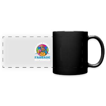 Gepflegt einen die Fassade bepinseln - Panorama-Tasse farbig - Schwarz - Vorne
